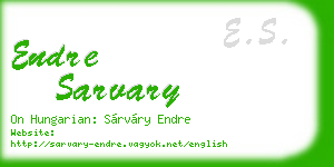 endre sarvary business card